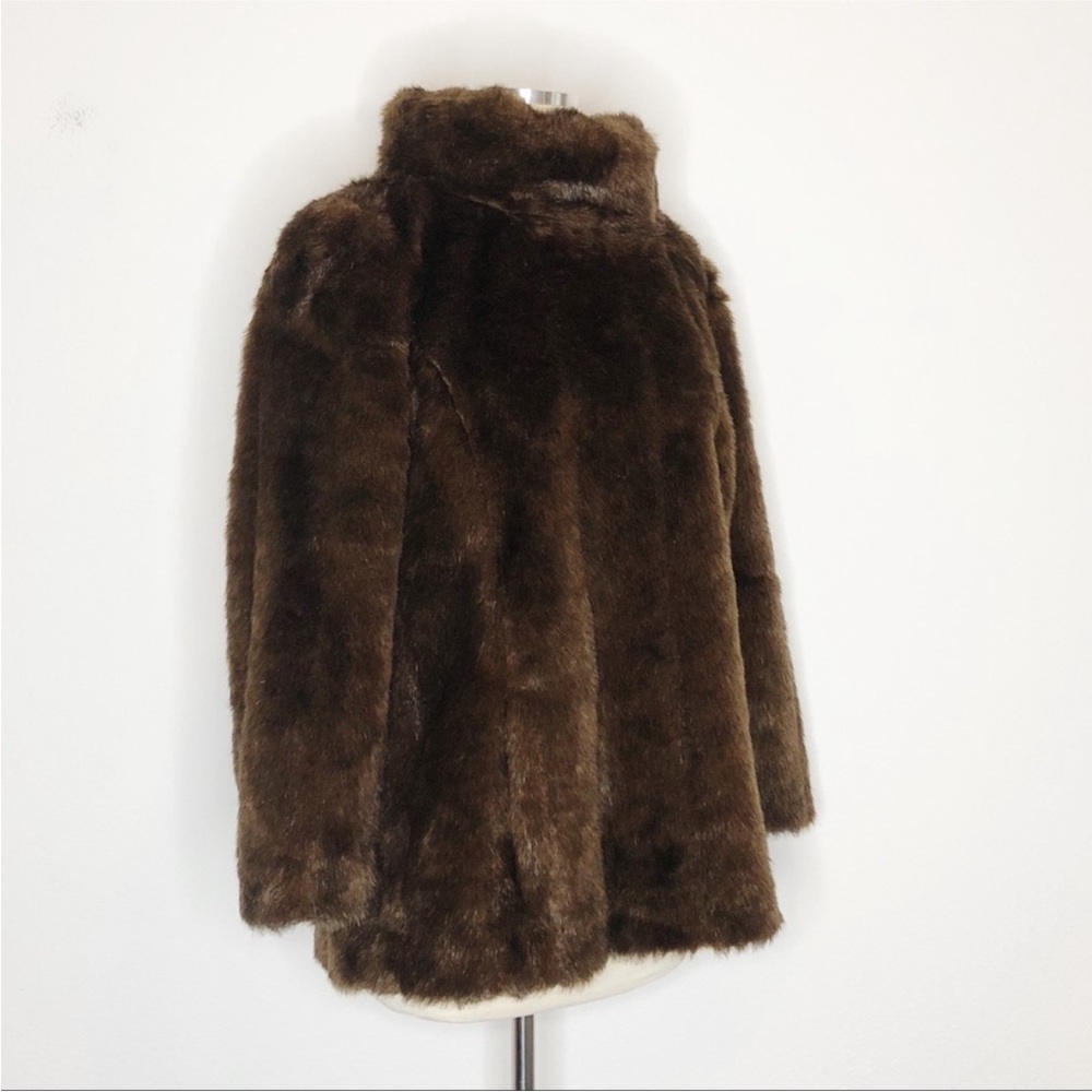 Banana Republic Brown Faux Fur Pullover Jacket with Pockets - Picture 6 of 16